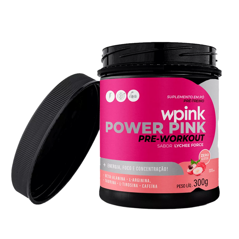 super power pink de lichia - pré-treino – 300g