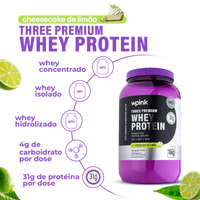 three premium whey protein cheesecake de limão 3W - (1kg)