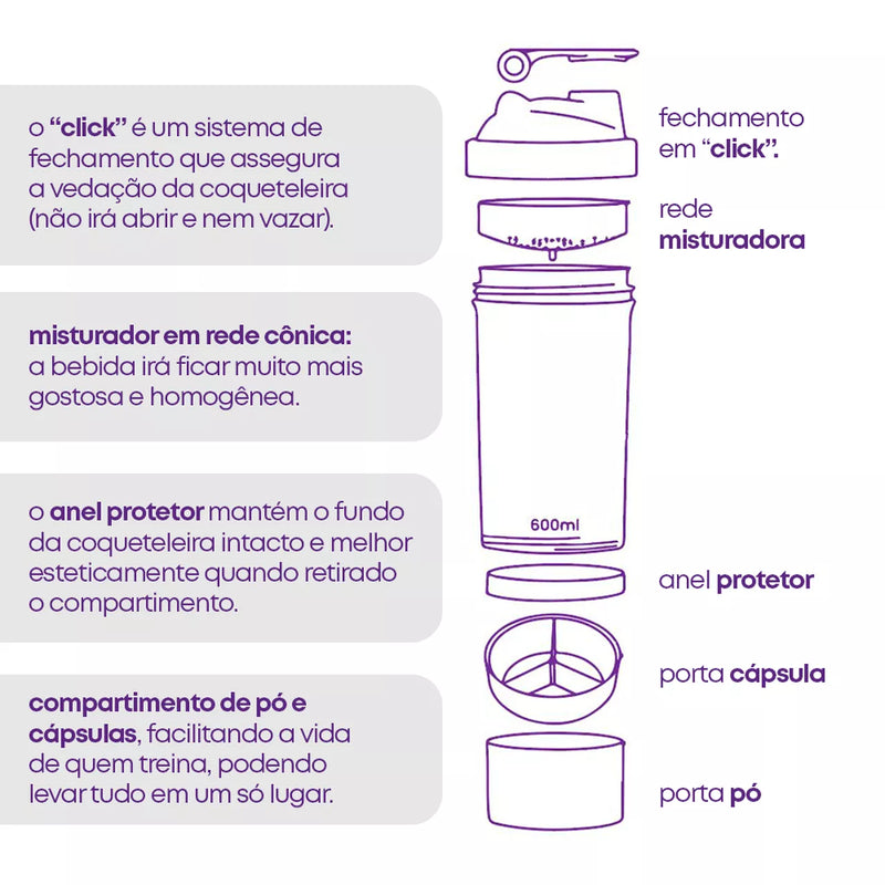 shaker pro coqueteleira 700ml