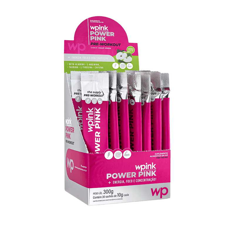 power pink de maçã verde - pré-treino – 300g