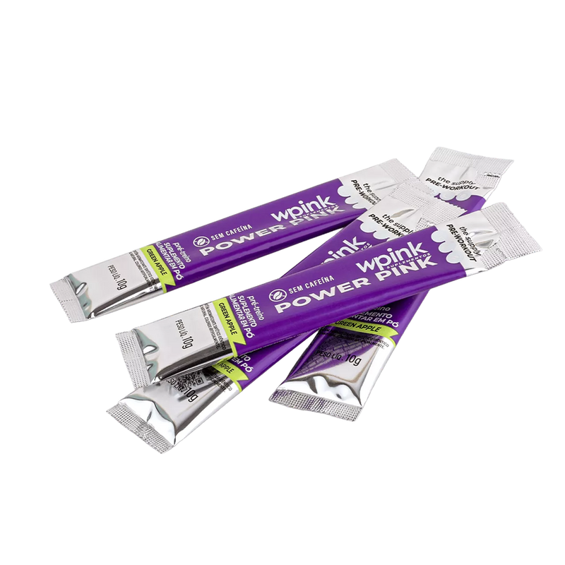 power pink sem cafeína de maçã verde - pré-treino - 300g